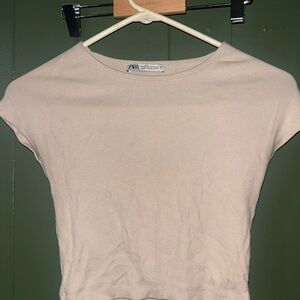Zara Women's Beige Crop Top